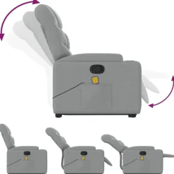 vidaXL Sillas-Sillón de masaje reclinable de pie de tela