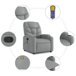 vidaXL Sillas-Sillón de masaje reclinable de pie de tela