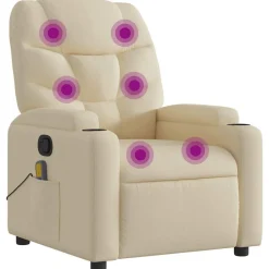vidaXL Sillas-Sillón de masaje reclinable de tela