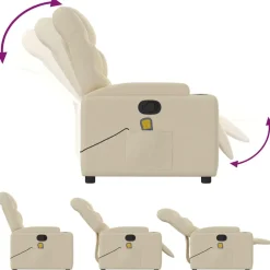 vidaXL Sillas-Sillón de masaje reclinable de tela