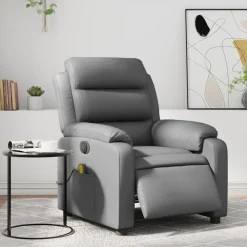 vidaXL Sillas-Sillón de masaje reclinable eléctrico cuero sintético