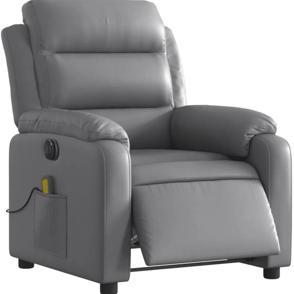 vidaXL Sillas-Sillón de masaje reclinable eléctrico cuero sintético