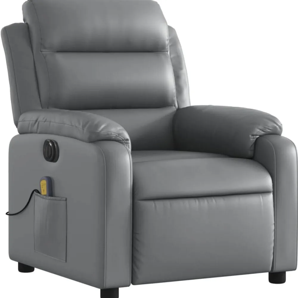 vidaXL Sillas-Sillón de masaje reclinable eléctrico cuero sintético