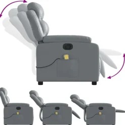 vidaXL Sillas-Sillón de masaje reclinable eléctrico cuero sintético