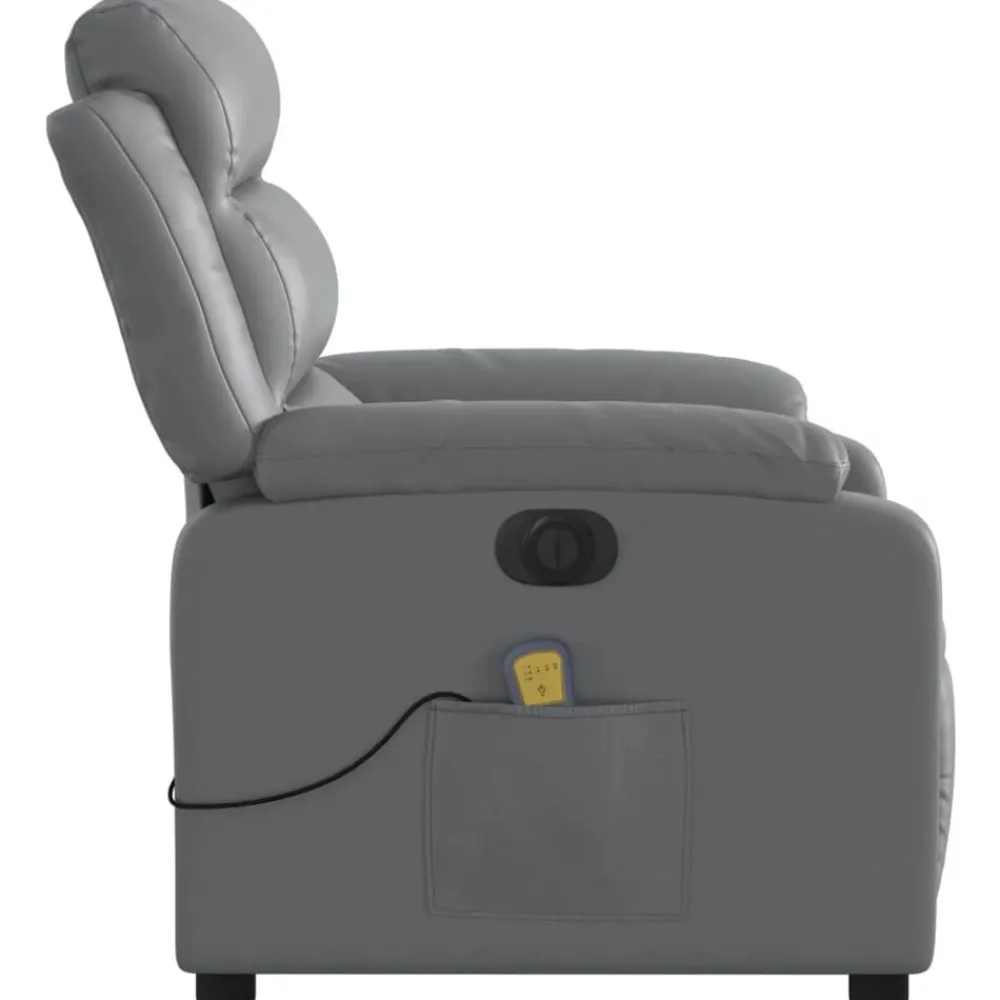 vidaXL Sillas-Sillón de masaje reclinable eléctrico cuero sintético