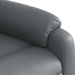 vidaXL Sillón de masaje reclinable cuero sintético Gris New