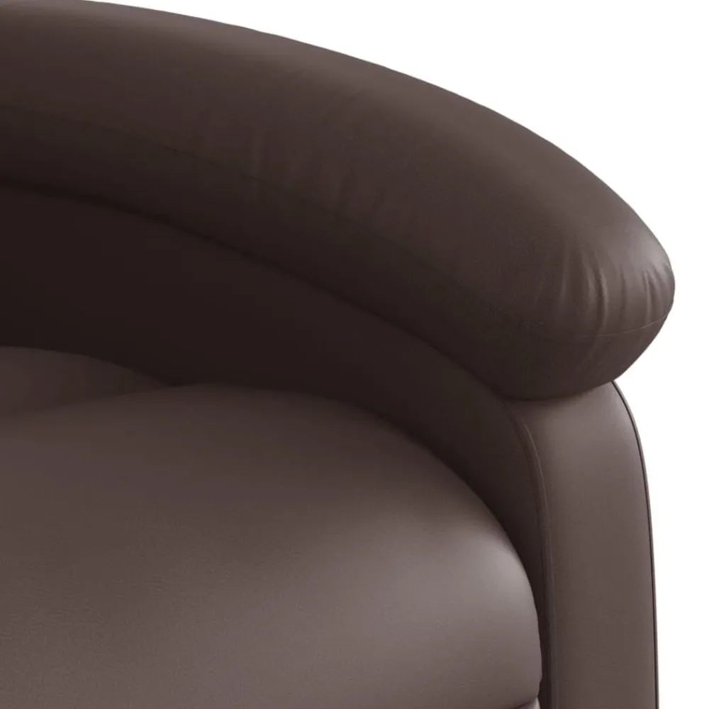 vidaXL Sillón de masaje reclinable eléctrico cuero sintético marrón Marrón Outlet