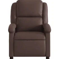 vidaXL Sillón de masaje reclinable eléctrico cuero sintético marrón Marrón Outlet