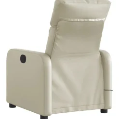vidaXL Sillón de masaje reclinable eléctrico cuero sintético Crema Online