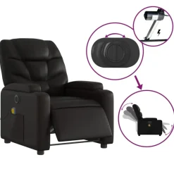 vidaXL Sillas-Sillón de masaje reclinable eléctrico cuero sintético