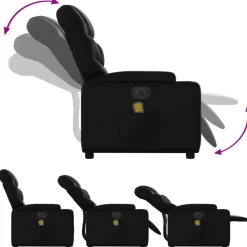 vidaXL Sillas-Sillón de masaje reclinable eléctrico cuero sintético