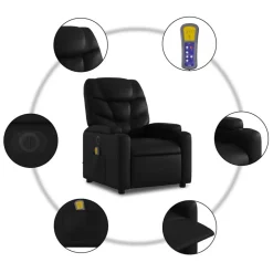 vidaXL Sillas-Sillón de masaje reclinable eléctrico cuero sintético