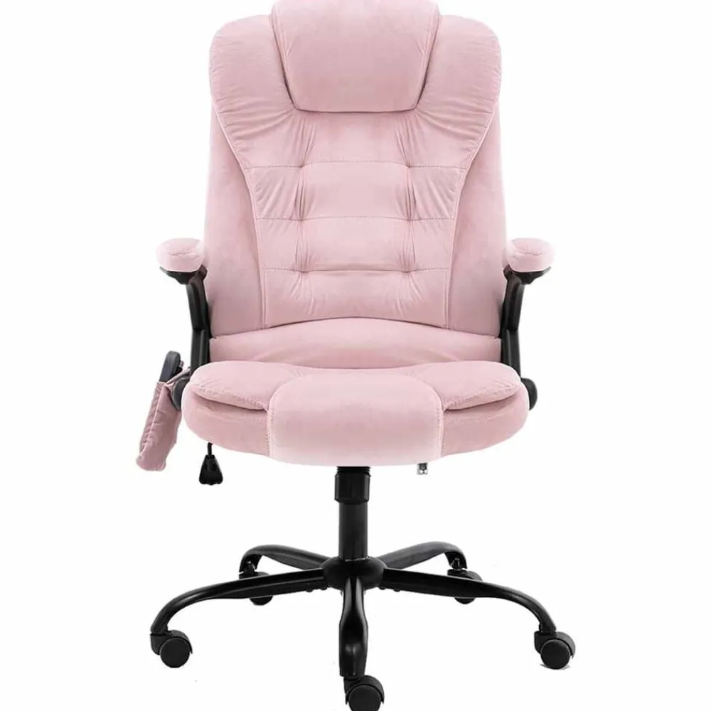 vidaXL Sillón de oficina de masaje terciopelo Rosa Sale