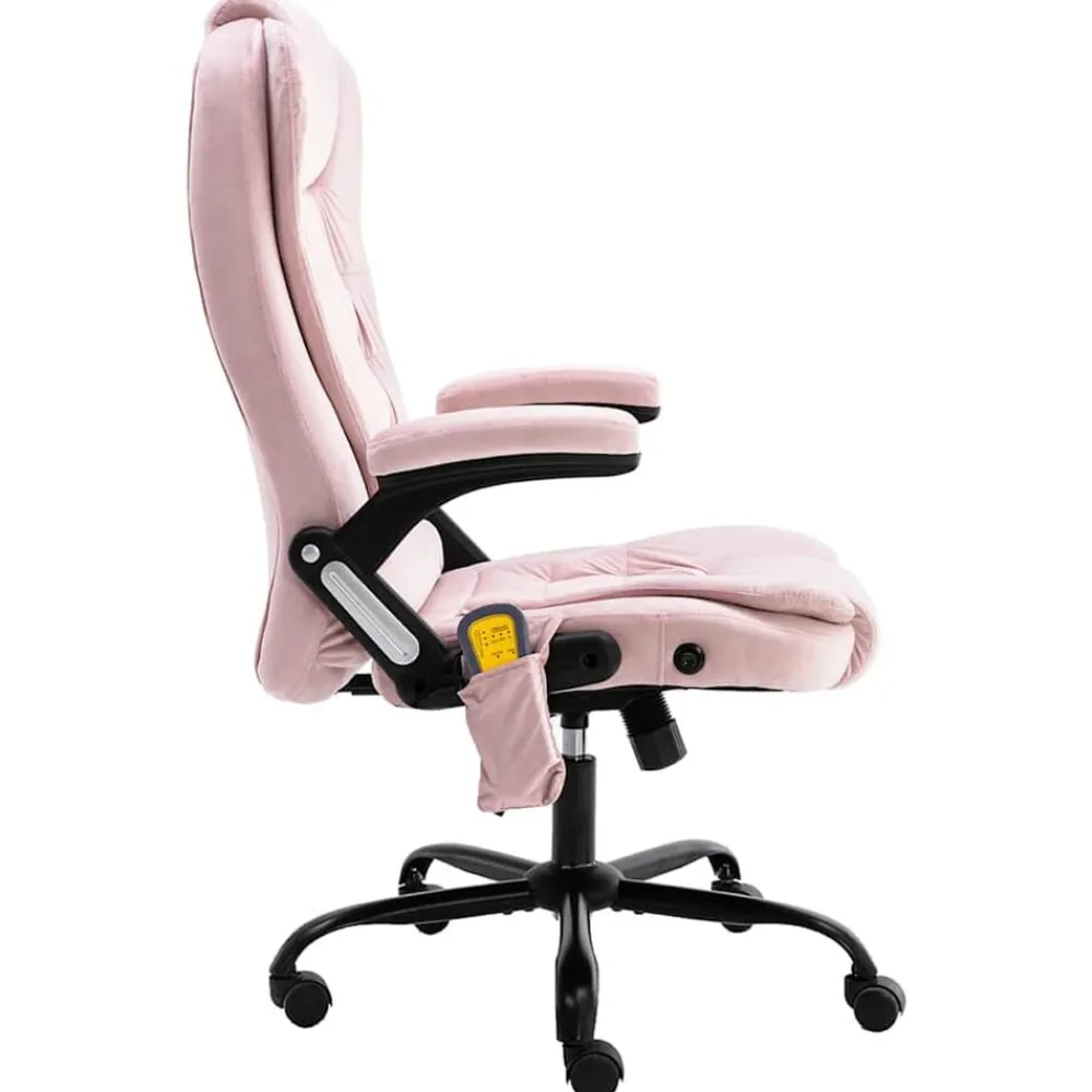 vidaXL Sillón de oficina de masaje terciopelo Rosa Sale