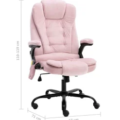 vidaXL Sillón de oficina de masaje terciopelo Rosa Sale