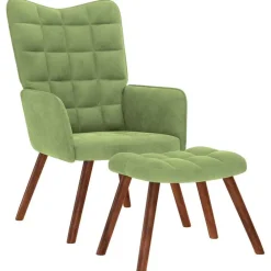 vidaXL Sillas-Sillón de relax con reposapiés terciopelo