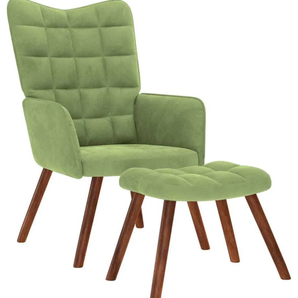 vidaXL Sillas-Sillón de relax con reposapiés terciopelo