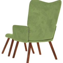 vidaXL Sillas-Sillón de relax con reposapiés terciopelo