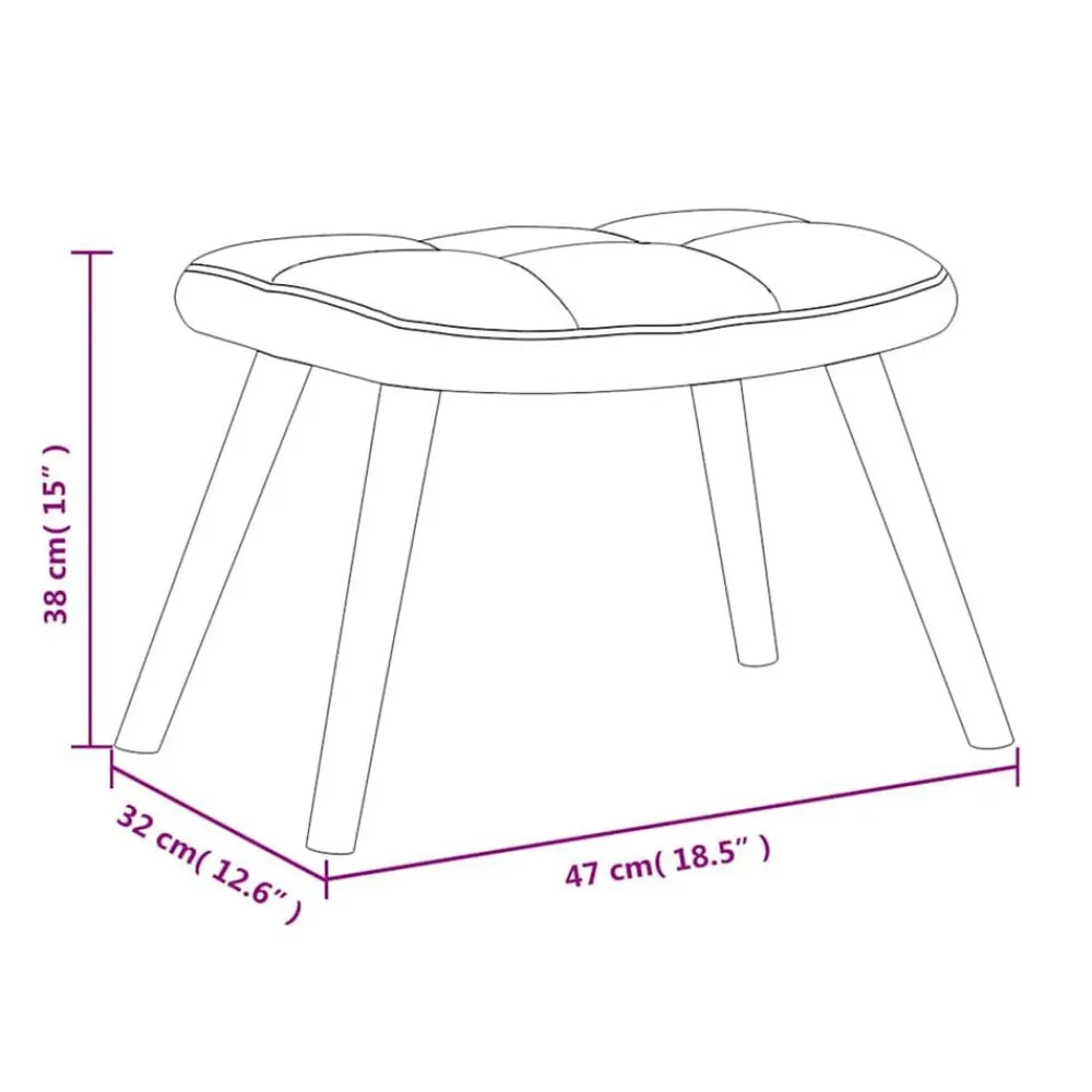 vidaXL Sillas-Sillón de relax con taburete terciopelo crema