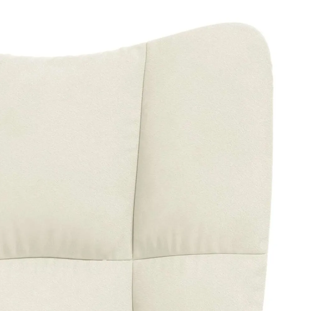 vidaXL Sillas-Sillón de relax con taburete terciopelo crema