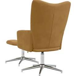 vidaXL Sillas-Sillón de relax con taburete terciopelo marrón