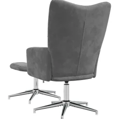 vidaXL Sillón de relax con taburete terciopelo Gris oscuro Hot