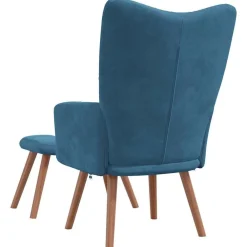 vidaXL Sillas-Sillón de relax con taburete terciopelo