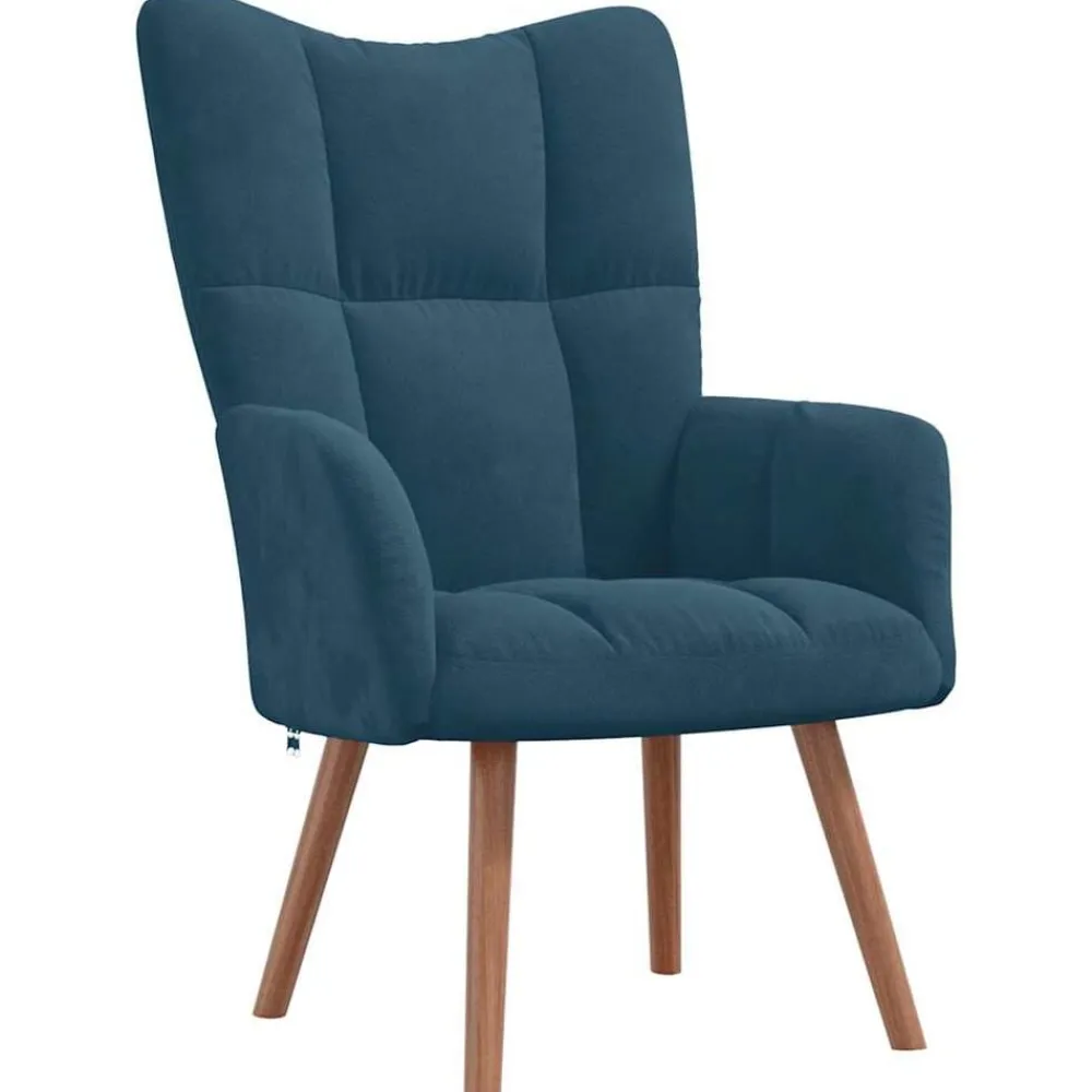 vidaXL Sillas-Sillón de relax con taburete terciopelo