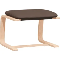 vidaXL Sillón de relax con taburete tela marrón oscuro Marr&oacute;n Outlet
