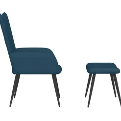vidaXL Sillón de relax con taburete terciopelo Azul Online
