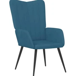vidaXL Sillón de relax con taburete terciopelo Azul Online