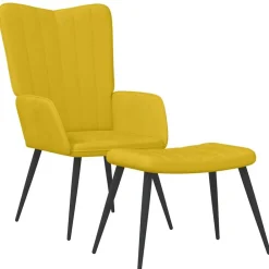 vidaXL Sillas-Sillón de relax con taburete terciopelo