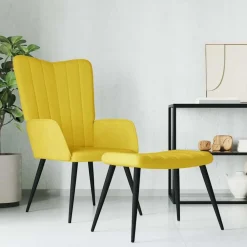 vidaXL Sillas-Sillón de relax con taburete terciopelo
