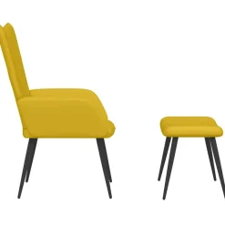 vidaXL Sillas-Sillón de relax con taburete terciopelo