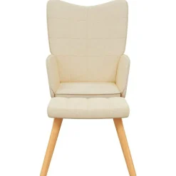 vidaXL Sillas-Sillón de relax con reposapiés de tela color