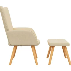vidaXL Sillas-Sillón de relax con reposapiés de tela color