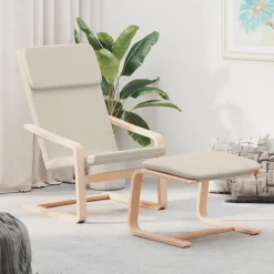 vidaXL Sillas-Sillón de relax con taburete tela color