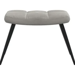 vidaXL Sillón de relax con taburete de terciopelo Gris claro Discount