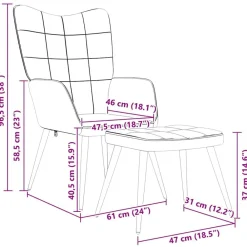 vidaXL Sillas-Sillón de relax con reposapiés tela