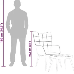 vidaXL Sillas-Sillón de relax con reposapiés tela
