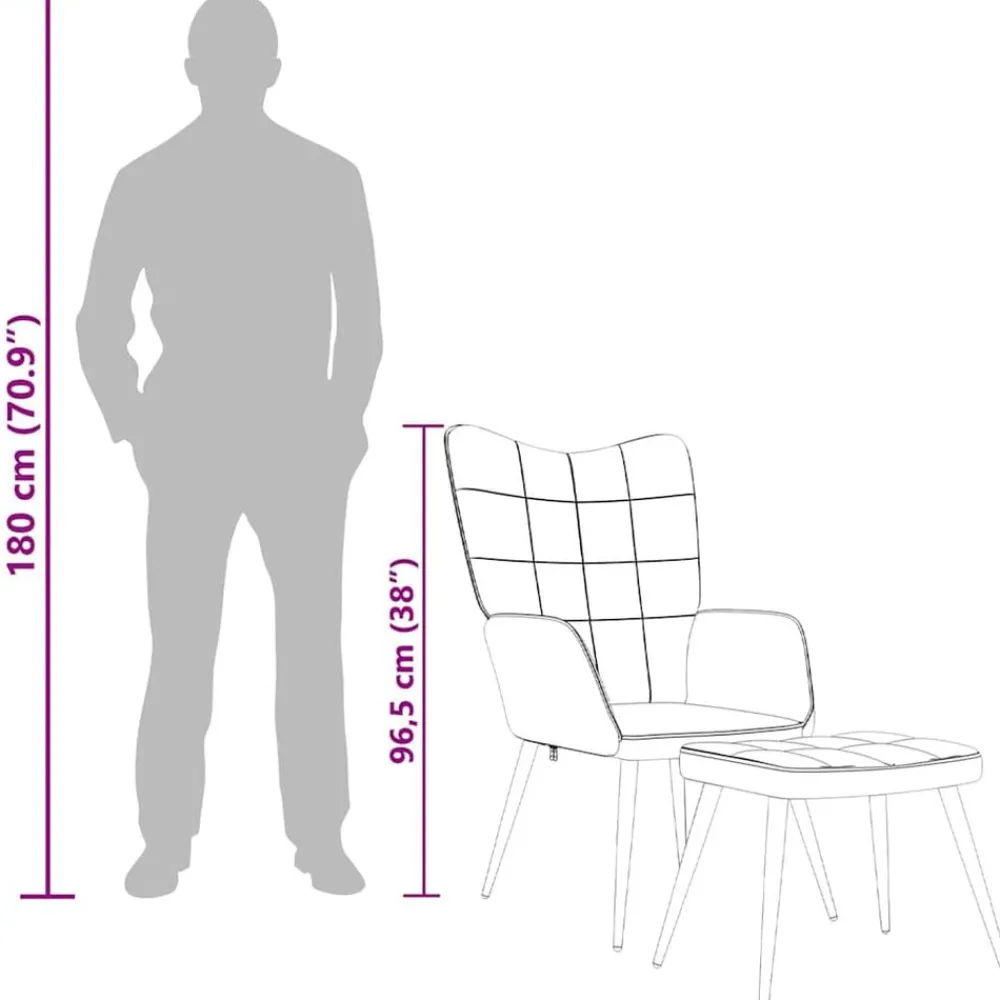 vidaXL Sillas-Sillón de relax con reposapiés tela