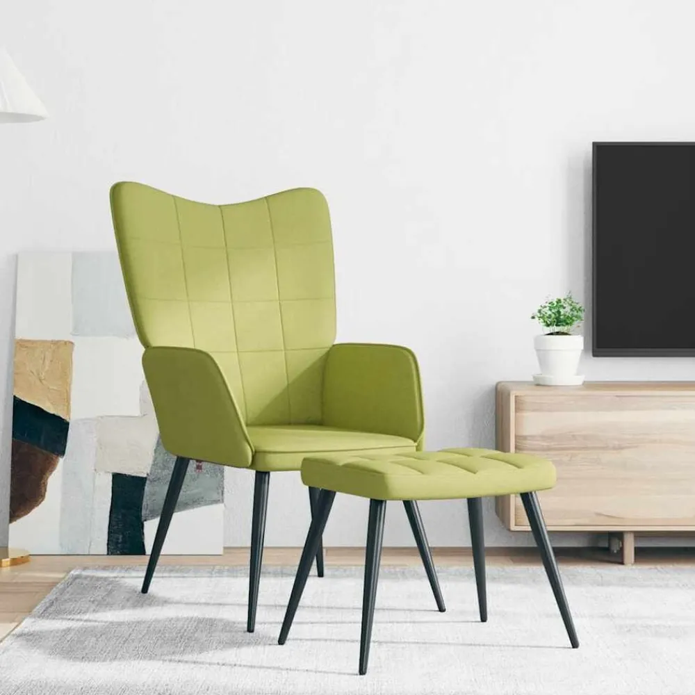 vidaXL Sillas-Sillón de relax con reposapiés tela