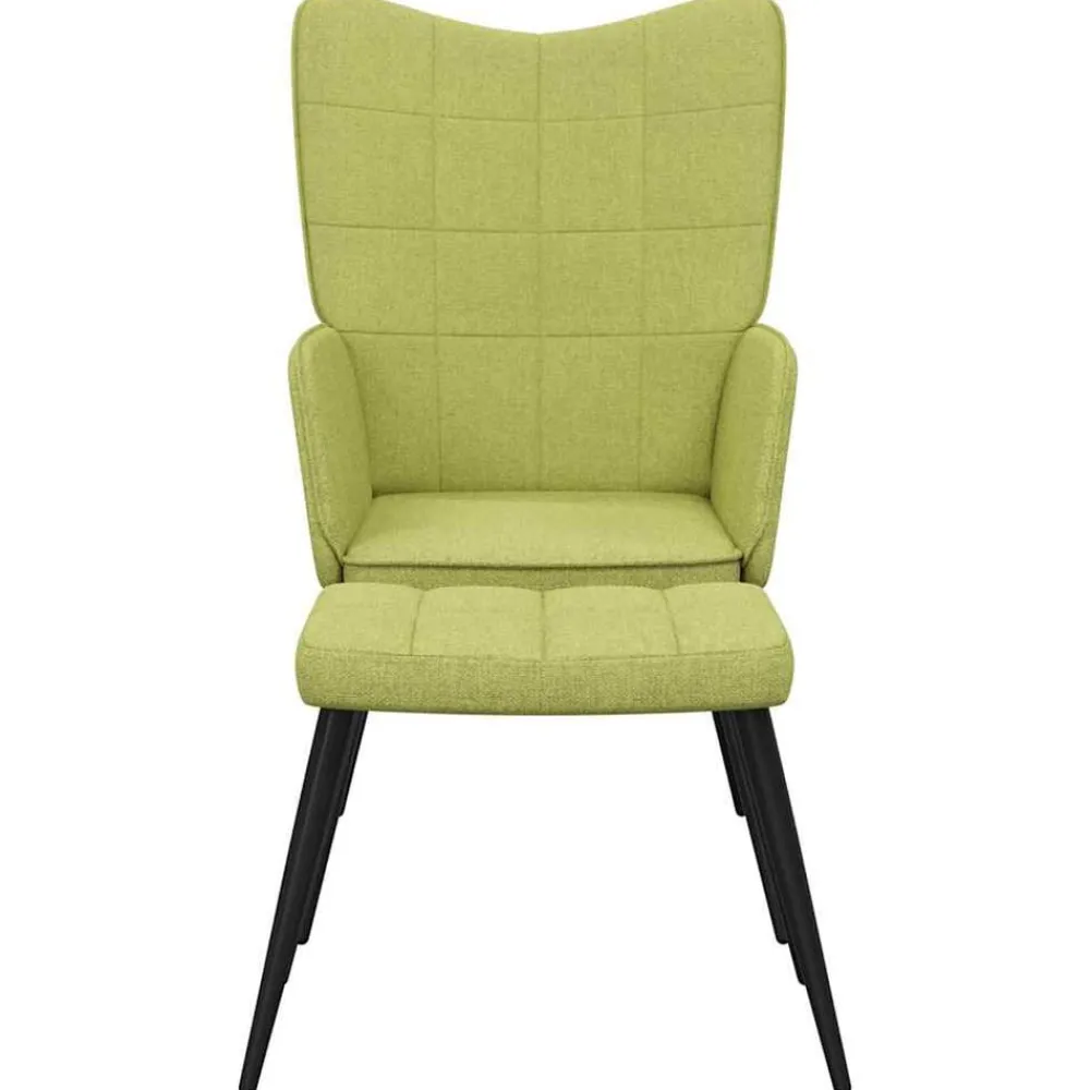 vidaXL Sillas-Sillón de relax con reposapiés tela
