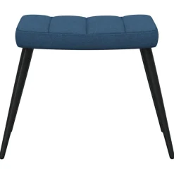 vidaXL Sillón de relax con reposapiés tela Azul New