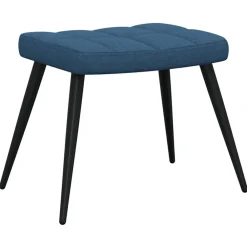 vidaXL Sillón de relax con reposapiés tela Azul New