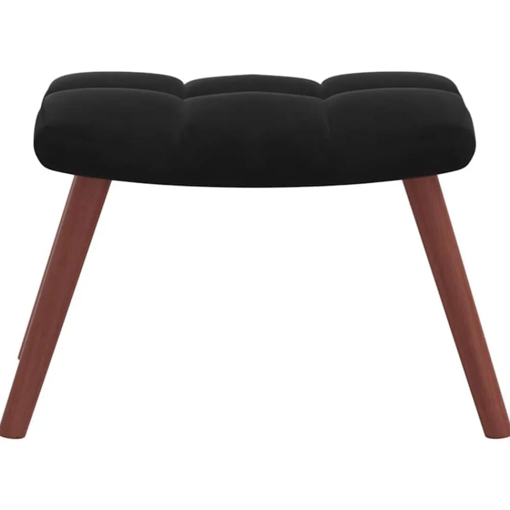vidaXL Sillón de relax con taburete terciopelo Negro Hot