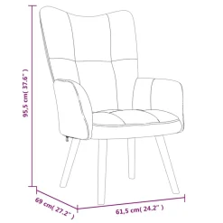 vidaXL Sillón de relax con taburete terciopelo Verde oscuro Discount