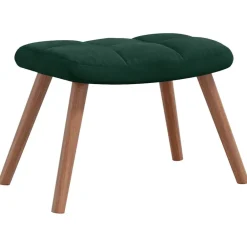vidaXL Sillón de relax con taburete terciopelo Verde oscuro Discount