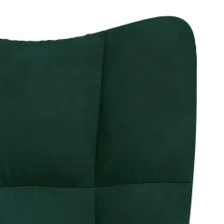 vidaXL Sillón de relax con taburete terciopelo Verde oscuro Discount