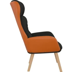 vidaXL Sillón de relax de tela y PVC Negro Sale